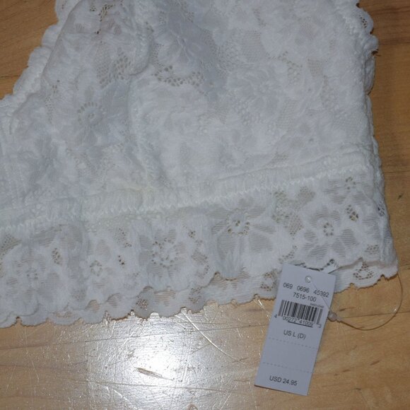 New! AERIE by AMERICAN EAGLE Women's Sz L (D) White Lace Halter Bralette - Picture 3 of 5